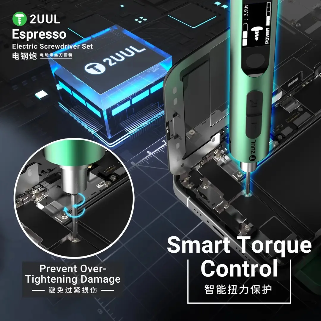 2UUL SD11 Espresso Electric Screwdriver Set Electric Cannon Portable Adjustable S2 Torque Screwdriver for Mobile Phone Repair
2UUL SD11 Espresso Electric Screwdriver Set Electric Cannon Portable Adjustable S2 Torque Screwdriver for Mobile Phone Repair