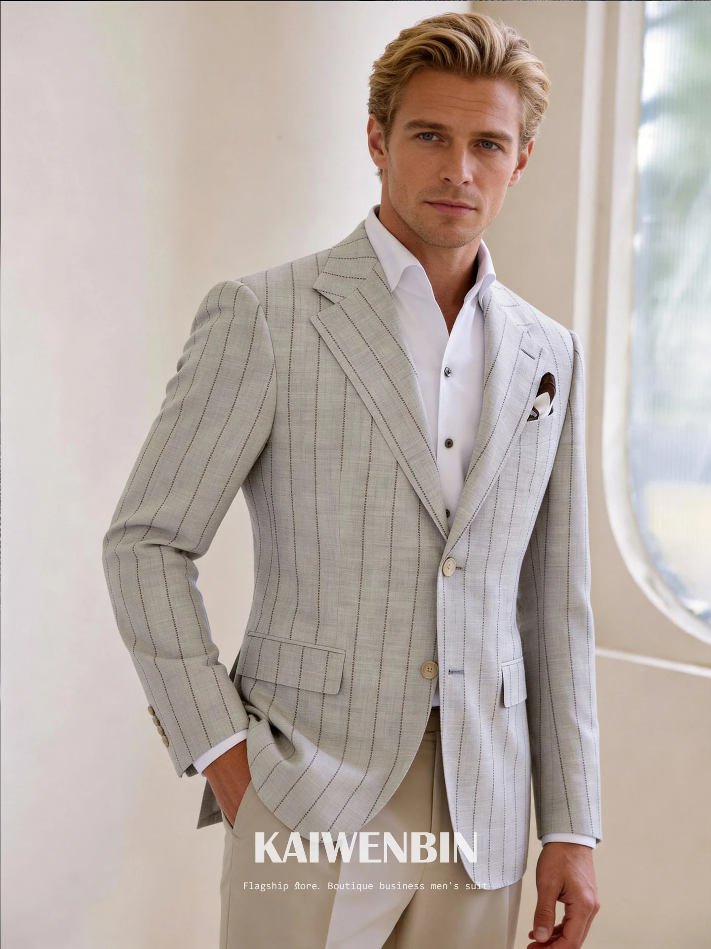 Men Blazer 100% Wool Striped Letter Embroidery High End Luxury Hand Tailored Custom Business Wedding Banquet Premium Suit Coat
Men Blazer 100% Wool Striped Letter Embroidery High End Luxury Hand Tailored Custom Business Wedding Banquet Premium Suit Coat