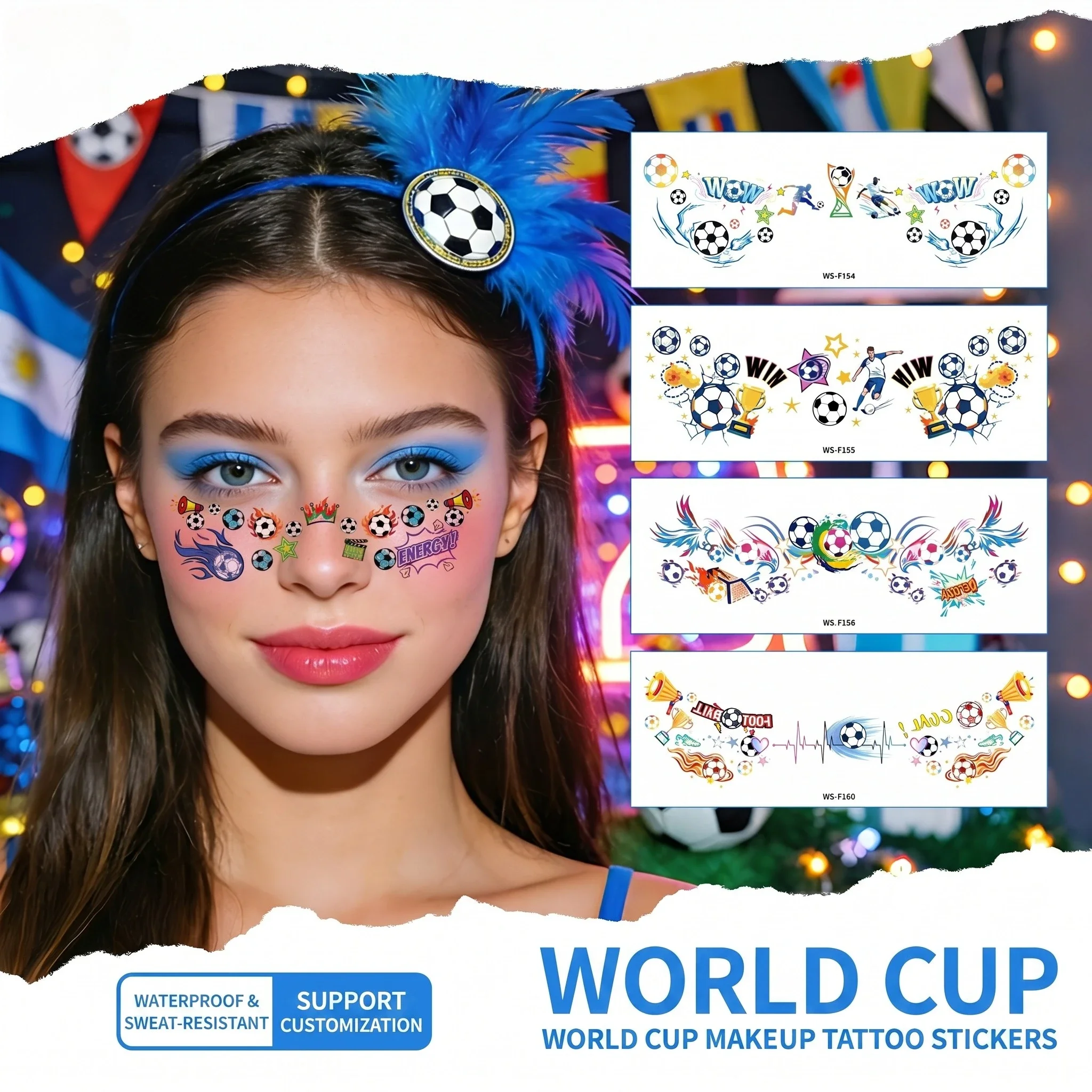 Soccer Fan Temporary Tattoos for Men Women Kids, 36 Sheets Football Tattoo Stickers for Women Men, World Cup Euro Cup Party Supplies Favors, Fan Face Stickers for Sports Events Decorations
Soccer Fan Temporary Tattoos for Men Women Kids, 36 Sheets Football Tattoo Stickers for Women Men, World Cup Euro Cup Party Supplies Favors, Fan Face Stickers for Sports Events Decorations