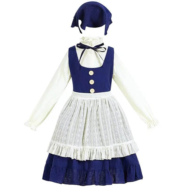 Blue Country Style Kids Children Maid Cosplay Girls Halloween Countrywoman Costumes Carnival Purim Parade Role Play Party Dress
Blue Country Style Kids Children Maid Cosplay Girls Halloween Countrywoman Costumes Carnival Purim Parade Role Play Party Dress