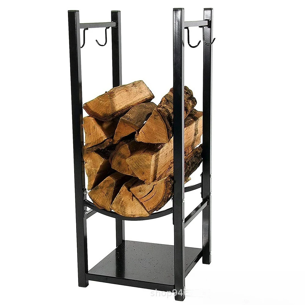 Wrought iron firewood log frame with tool holder hook Removable firewood frame, indoor and outdoor heavy wood storage
Wrought iron firewood log frame with tool holder hook Removable firewood frame, indoor and outdoor heavy wood storage