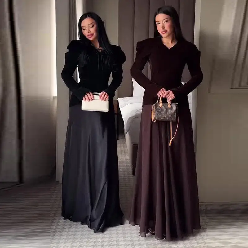 Elegant Slimming Long Sleeve V-Neck Fashion Skirt Set Women's Cross-Border Autumn New Arrival Stylish Ensemble Winter Ready
Elegant Slimming Long Sleeve V-Neck Fashion Skirt Set Women's Cross-Border Autumn New Arrival Stylish Ensemble Winter Ready