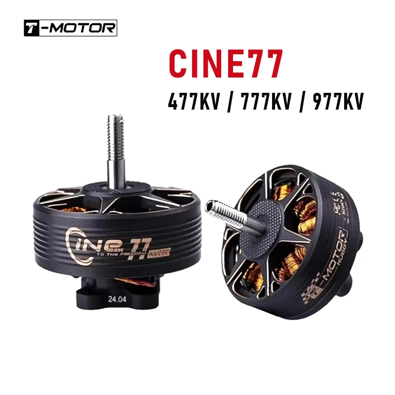 T-MOTOR CINE77 High-Performance Brushless Motors with 477KV (12S), 777KV (8S), 977KV (6S) for FPV Freestyle Drones DIY Parts
T-MOTOR CINE77 High-Performance Brushless Motors with 477KV (12S), 777KV (8S), 977KV (6S) for FPV Freestyle Drones DIY Parts