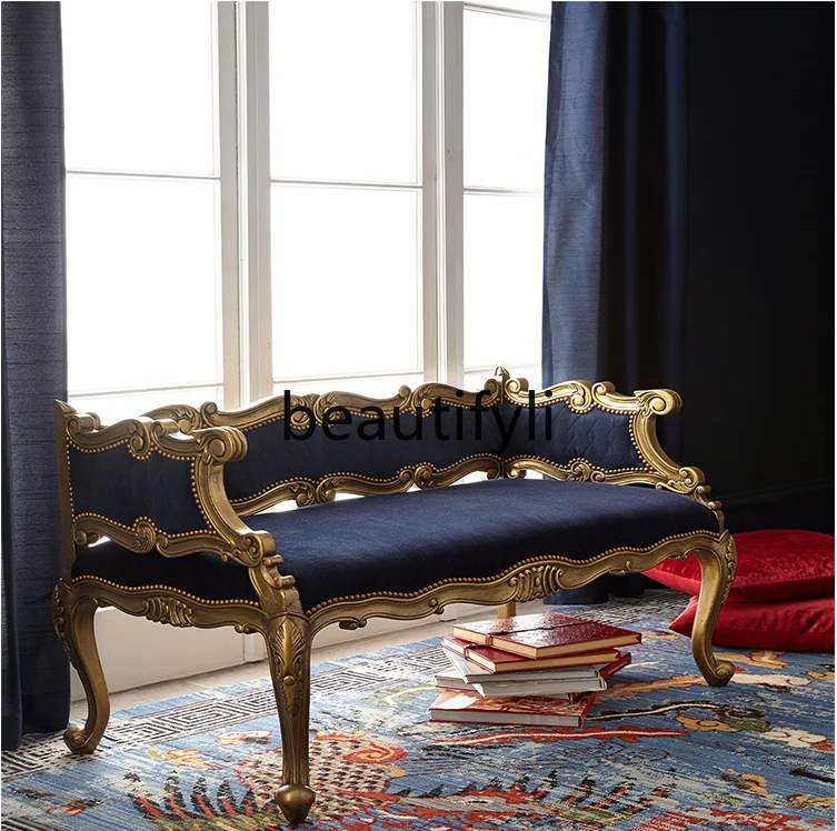 American solid wood carving flower retro old double sofa chair light luxury creative sofa
American solid wood carving flower retro old double sofa chair light luxury creative sofa