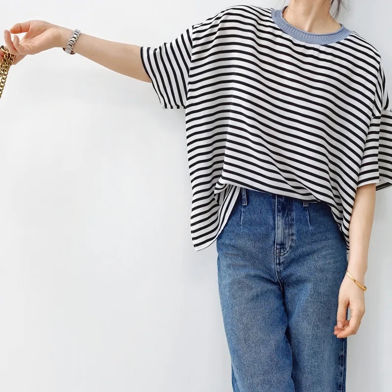 Neck Pullover Silk Shirt T-Shirt Blue White Short Sleeve Silk Shirt Women
Neck Pullover Silk Shirt T-Shirt Blue White Short Sleeve Silk Shirt Women