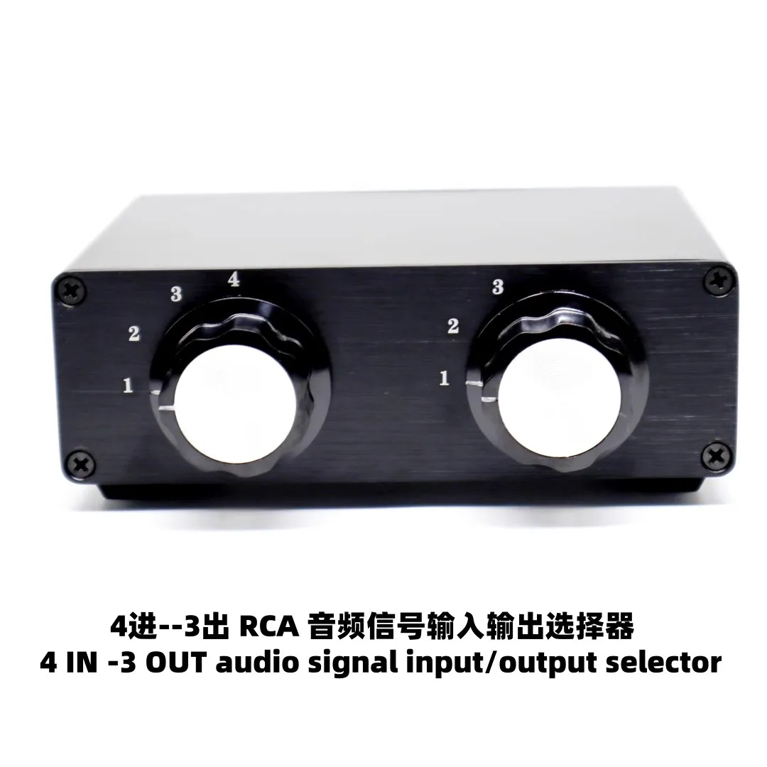 passive 2-channel RCA 4-in 3-out dual-switch amplifier preamplifier audio signal input/output selector RCA-4/3
passive 2-channel RCA 4-in 3-out dual-switch amplifier preamplifier audio signal input/output selector RCA-4/3