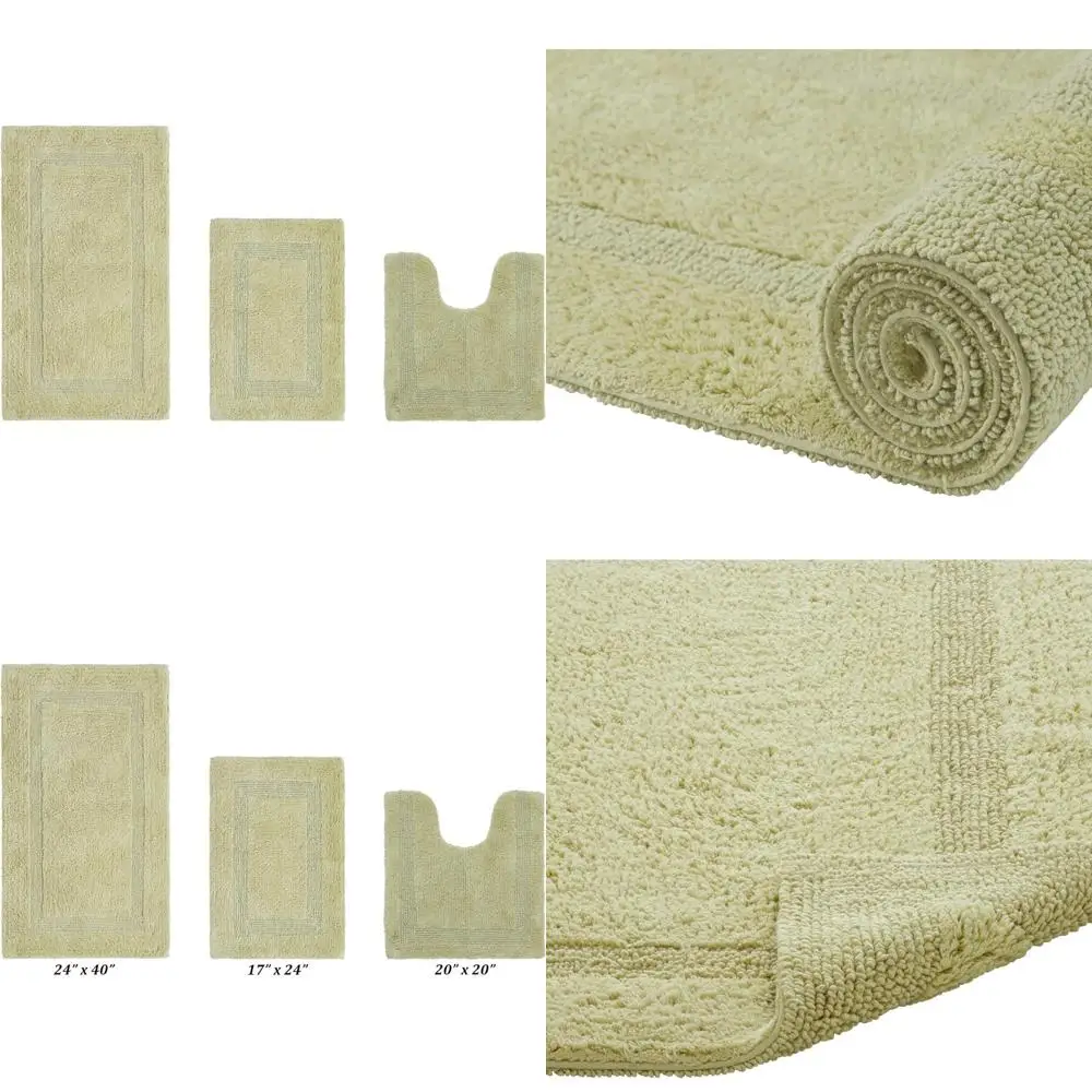 Cotton Bath Rug Set 3-Piece, Soft Absorbent Reversible, Machine Washable for Bathroom Decor and Comfort
Cotton Bath Rug Set 3-Piece, Soft Absorbent Reversible, Machine Washable for Bathroom Decor and Comfort