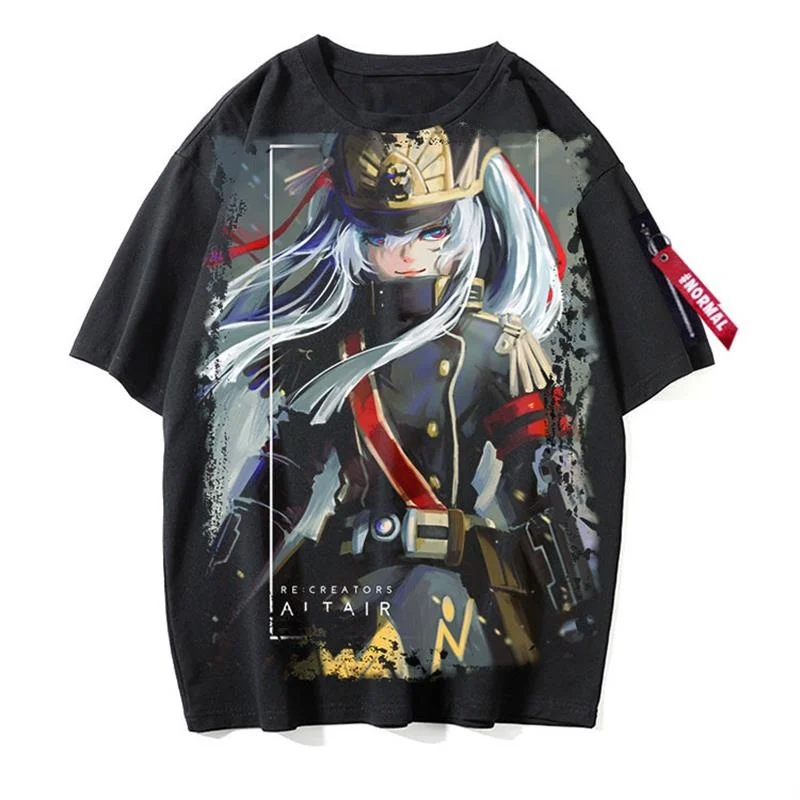 New Re CREATORS Black T-Shirt Short Sleeve Unisex Polyester Fiber Cartoon Print Casual Top for Men And Women
New Re CREATORS Black T-Shirt Short Sleeve Unisex Polyester Fiber Cartoon Print Casual Top for Men And Women