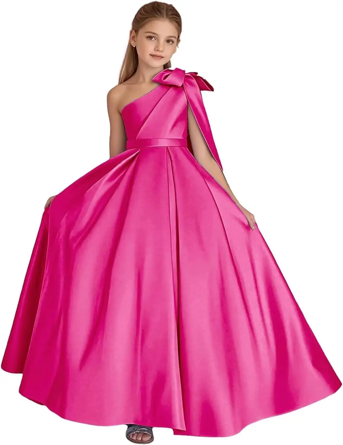 Customized Flower Girl Dress For Wedding Satin Singel Shoulder Bow Puffy Pageant Gown Birthday Party First Communion Dress
Customized Flower Girl Dress For Wedding Satin Singel Shoulder Bow Puffy Pageant Gown Birthday Party First Communion Dress