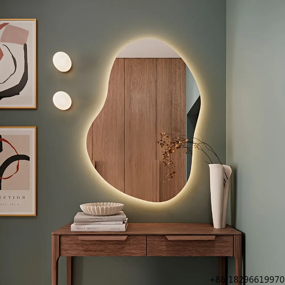 Wall Mounted LED Vanity Mirror Irregular Smart Bathroom Mirror Lighted Makeup Mirror For Hotel Home Use
Wall Mounted LED Vanity Mirror Irregular Smart Bathroom Mirror Lighted Makeup Mirror For Hotel Home Use