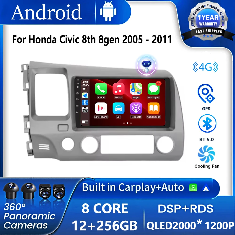 For Honda Civic 8th 8gen 2005- 2011 Car stereo radio multimedia wireless carplay android auto
For Honda Civic 8th 8gen 2005- 2011 Car stereo radio multimedia wireless carplay android auto