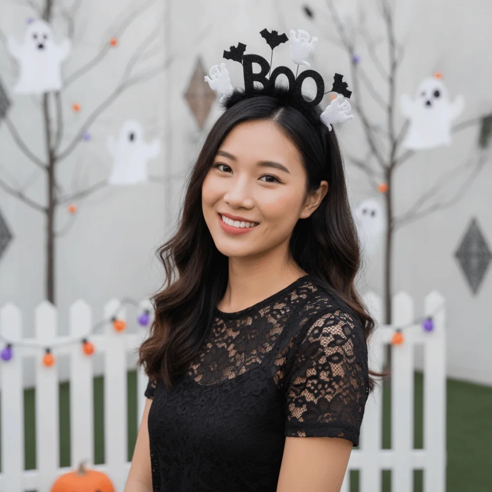Shiny Glitter Halloween Boo Headband White Ghost Lightweight Spooky Hair Hoop Bat Wings Comfortable Fit Festival Headpiece
Shiny Glitter Halloween Boo Headband White Ghost Lightweight Spooky Hair Hoop Bat Wings Comfortable Fit Festival Headpiece