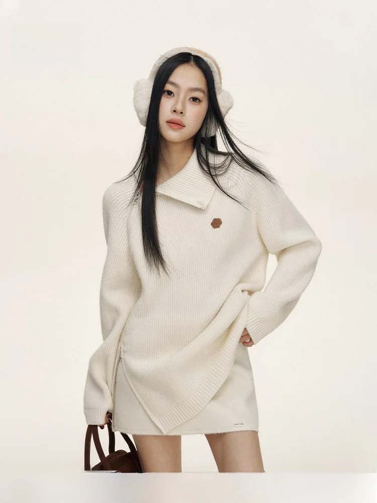 Liilou Lazy Loose Knitted Long Sve Sweater with Side Zipper Irregular Hem Vintage Commute Sle Women's Polyester Fiber
Liilou Lazy Loose Knitted Long Sve Sweater with Side Zipper Irregular Hem Vintage Commute Sle Women's Polyester Fiber