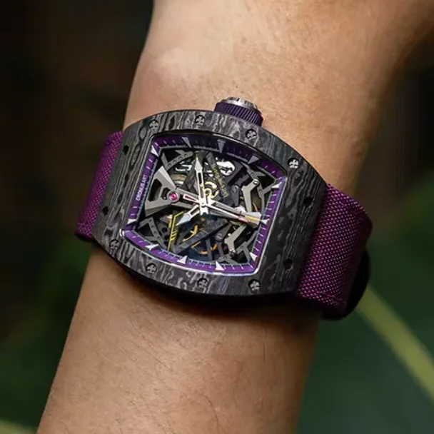 CRONUSART Men Automatic Watch 50mm Tonneau Mechanical Wristwatch Carbon Fibre Case Luminous Sapphire Mirror Skeleton Dial
CRONUSART Men Automatic Watch 50mm Tonneau Mechanical Wristwatch Carbon Fibre Case Luminous Sapphire Mirror Skeleton Dial
