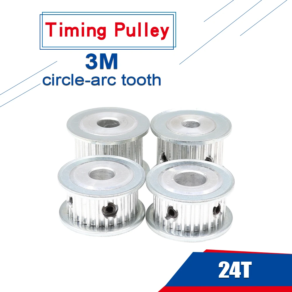 3M-24T Pulley Wheel Inner Bore 4/5/6/6.35/8/10/12/14mm Aluminum pulley Circle-arc Tooth For 3M Rubber Timing Belt Width 10/15mm
3M-24T Pulley Wheel Inner Bore 4/5/6/6.35/8/10/12/14mm Aluminum pulley Circle-arc Tooth For 3M Rubber Timing Belt Width 10/15mm