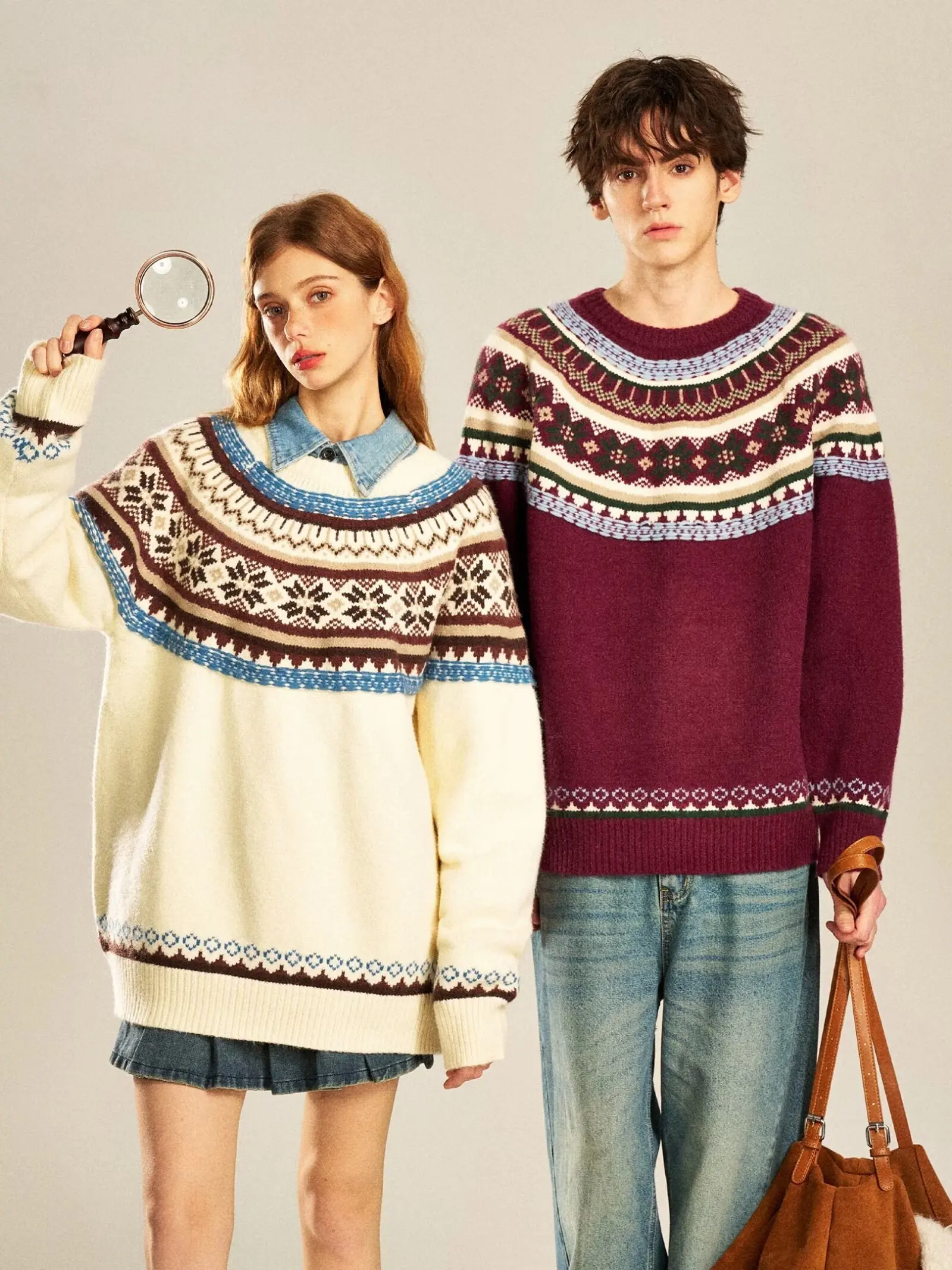 2026 New Couple Round Neck Knitted Sweater Vintage Mid Weight Long Sleeves Casual Loose Fit Geometric Pattern Warm Winter Tops
2026 New Couple Round Neck Knitted Sweater Vintage Mid Weight Long Sleeves Casual Loose Fit Geometric Pattern Warm Winter Tops