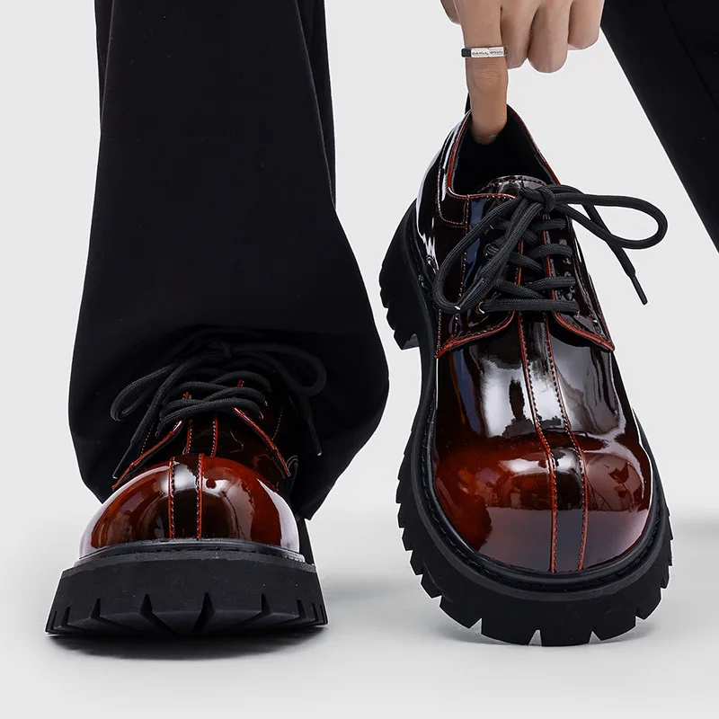 Thick Sole Leather Shoes Men Streetwear Fashion Hip Hop Big Toe Increase Gradient Leather Casual Derby Shoes
Thick Sole Leather Shoes Men Streetwear Fashion Hip Hop Big Toe Increase Gradient Leather Casual Derby Shoes