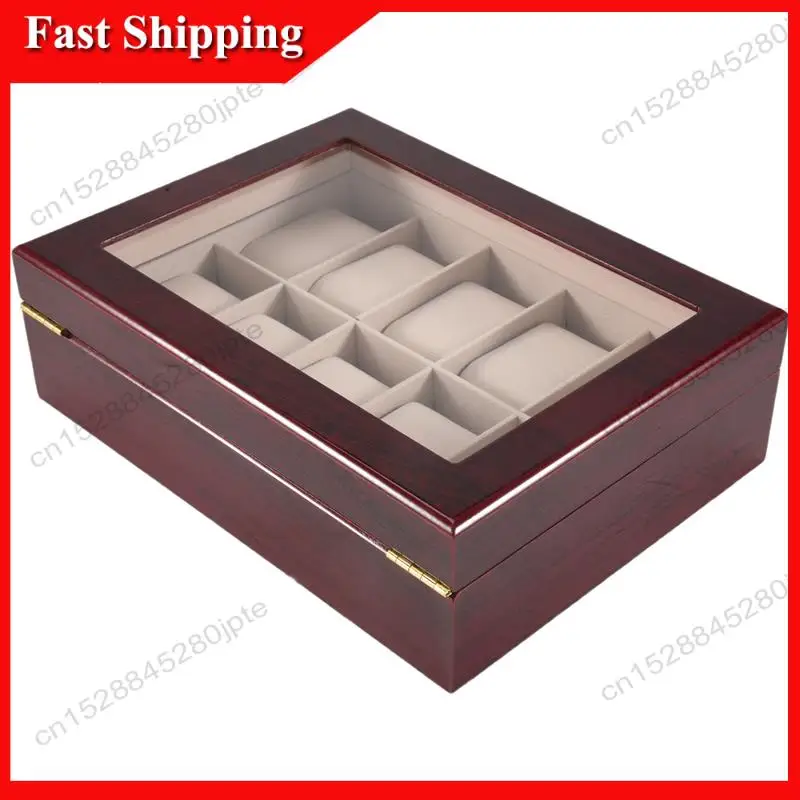 -ABUB 2X Luxury Wooden Watch Box Watch Holder Box For Watches Men Glass Top Jewelry Organizer Box 10 Grids Watch Organizer
-ABUB 2X Luxury Wooden Watch Box Watch Holder Box For Watches Men Glass Top Jewelry Organizer Box 10 Grids Watch Organizer