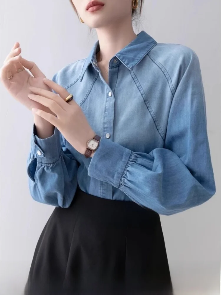 Джинсовая повседневная одежда в стиле ретро ort Sve irt, женская весна-осень, свободная посадка на пуговицах, корейская одежда для поездок на работу, ветер, обычная длина
Джинсовая повседневная одежда в стиле ретро ort Sve irt, женская весна-осень, свободная посадка на пуговицах, корейская одежда для поездок на работу, ветер, обычная длина