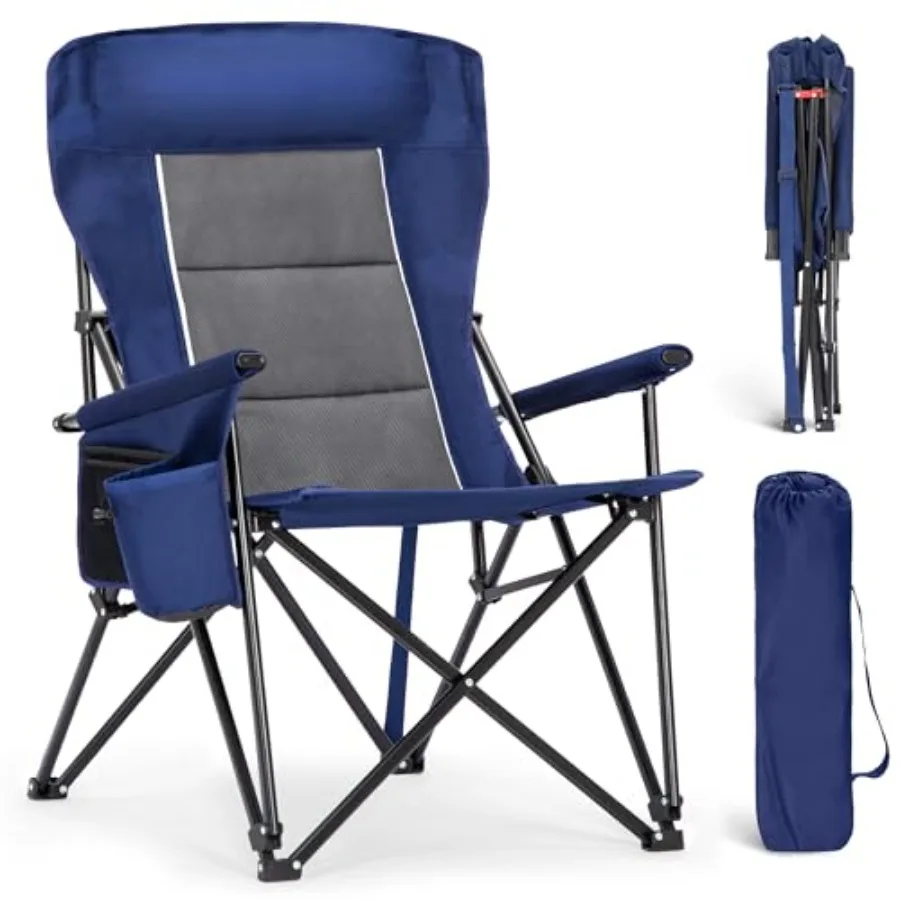 Oversized Folding Camping Chairs High Backrest Heavy Duty Lawn Chairs for Adults Support 500 LBS Portable Camp Chairs with Cup
Oversized Folding Camping Chairs High Backrest Heavy Duty Lawn Chairs for Adults Support 500 LBS Portable Camp Chairs with Cup