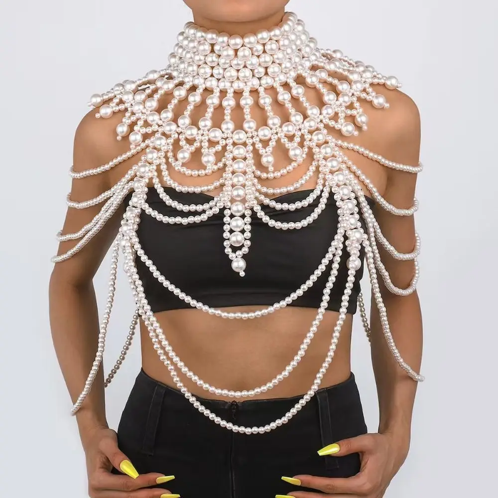 Fashion Simulated Pearl Multi-layer Pearl Necklace Exaggerated Long Sexy Body Pearl Chain Bride Pearl Shawl Bride
Fashion Simulated Pearl Multi-layer Pearl Necklace Exaggerated Long Sexy Body Pearl Chain Bride Pearl Shawl Bride