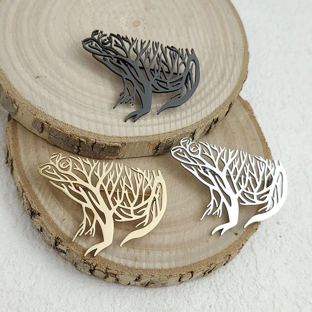 Original innovative branch frog hollow stainless steel gold-plated 18K brooch, suit lapel pin, waterproof formal fitting
Original innovative branch frog hollow stainless steel gold-plated 18K brooch, suit lapel pin, waterproof formal fitting