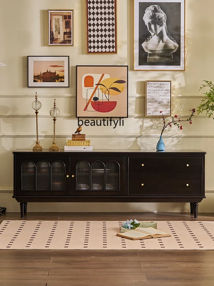 45 American Style French Style Retro Solid Wood TV Cabinet Living Room Small Apartment Modern Minimalist Glass Locker Furniture
45 American Style French Style Retro Solid Wood TV Cabinet Living Room Small Apartment Modern Minimalist Glass Locker Furniture