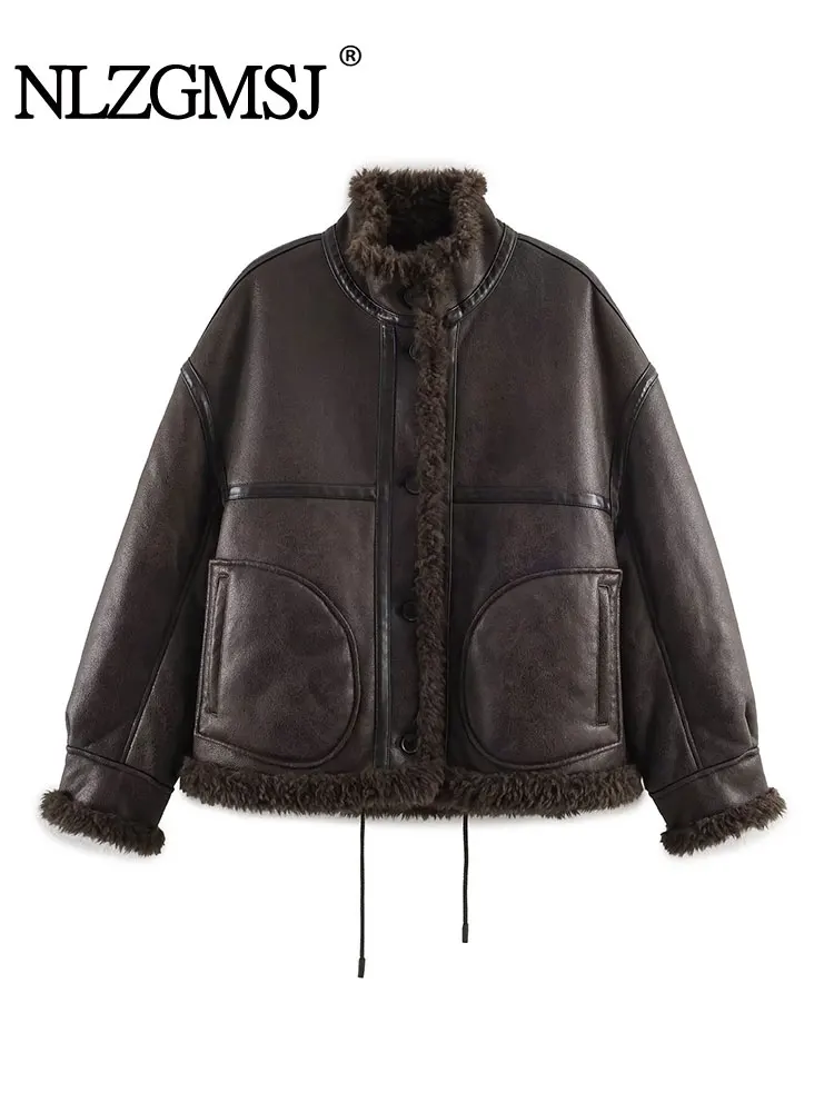 NLZGMSJ 2025 Winter Women's Reversible Jacket Long Sleeve Fur One-Piece Jacket High Street Short Coats Lady New Outerwears
NLZGMSJ 2025 Winter Women's Reversible Jacket Long Sleeve Fur One-Piece Jacket High Street Short Coats Lady New Outerwears