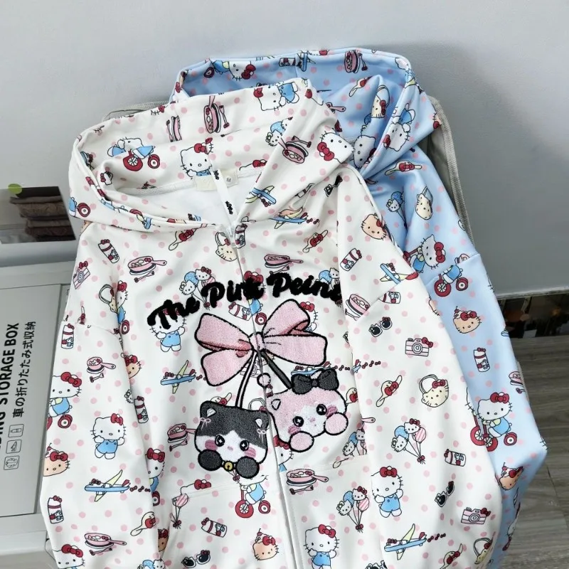 Japanese Girls' Sweet Cool Cartoon Cute Hello Kitty Cardigan Jacket Hooded Sweatshirt Women Autumn Winter Loose Hoodie Top 2025
Japanese Girls' Sweet Cool Cartoon Cute Hello Kitty Cardigan Jacket Hooded Sweatshirt Women Autumn Winter Loose Hoodie Top 2025