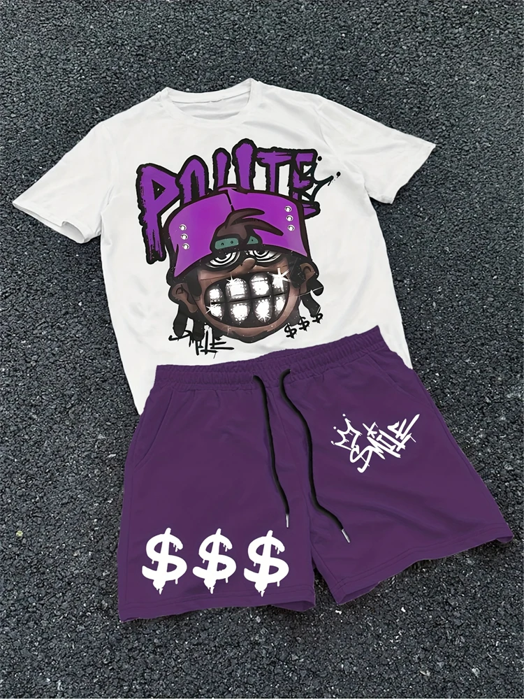 Cool And Trendy American-style Men's Short-sleeved Top And Casual Shorts, Outdoor Street Hip-hop Men's Round-neck Top And Shorts
Cool And Trendy American-style Men's Short-sleeved Top And Casual Shorts, Outdoor Street Hip-hop Men's Round-neck Top And Shorts