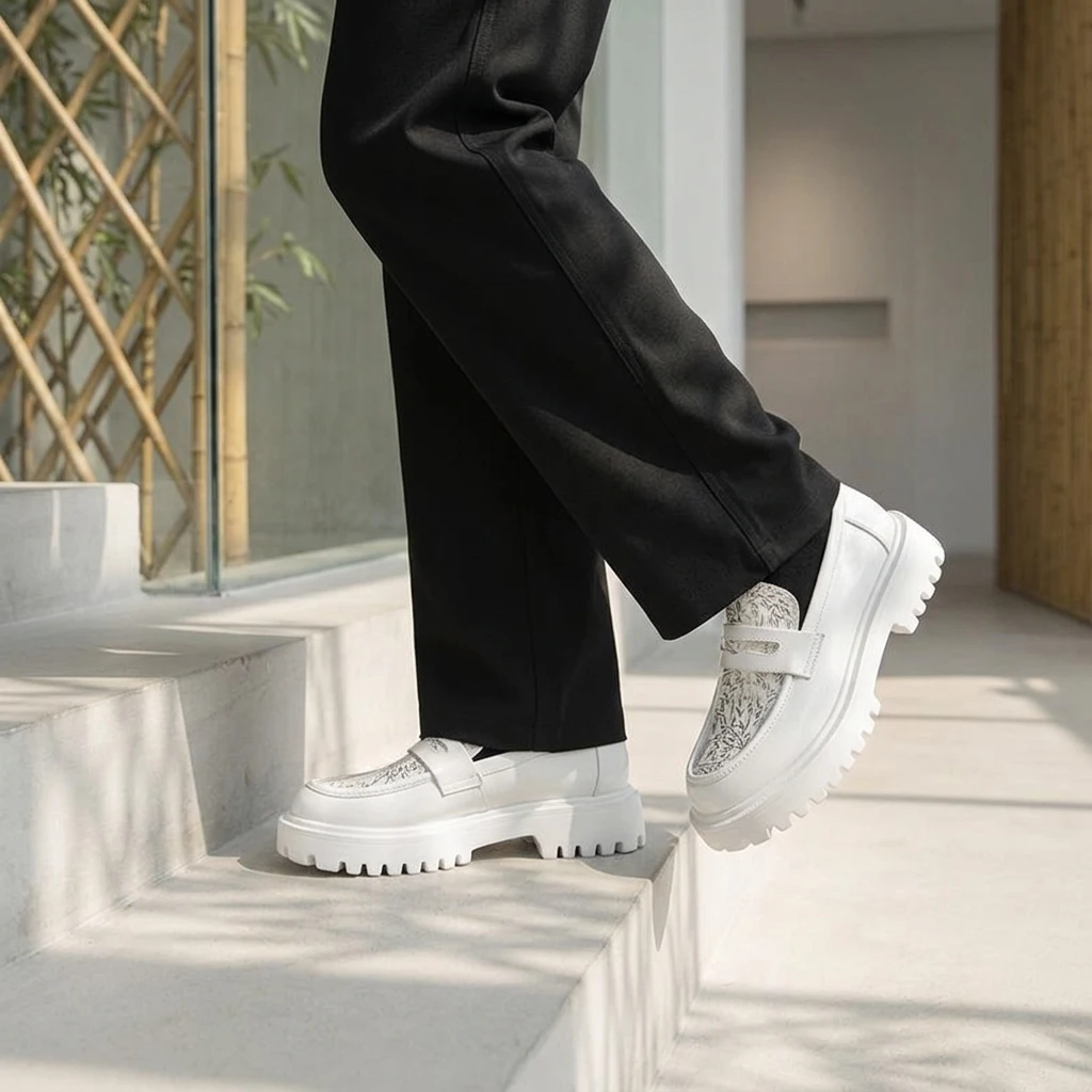 Size 38 - 46 Men Thick-soled Loafers Men Casual Comfortable Height-increasing Wear-resistant Leather Shoes Business Shoes
Size 38 - 46 Men Thick-soled Loafers Men Casual Comfortable Height-increasing Wear-resistant Leather Shoes Business Shoes