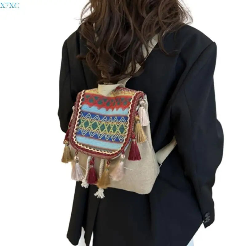 X7XC Backpack Versatile Bag with Tassels Ethnic School Pack Leisure Rucksack
X7XC Backpack Versatile Bag with Tassels Ethnic School Pack Leisure Rucksack