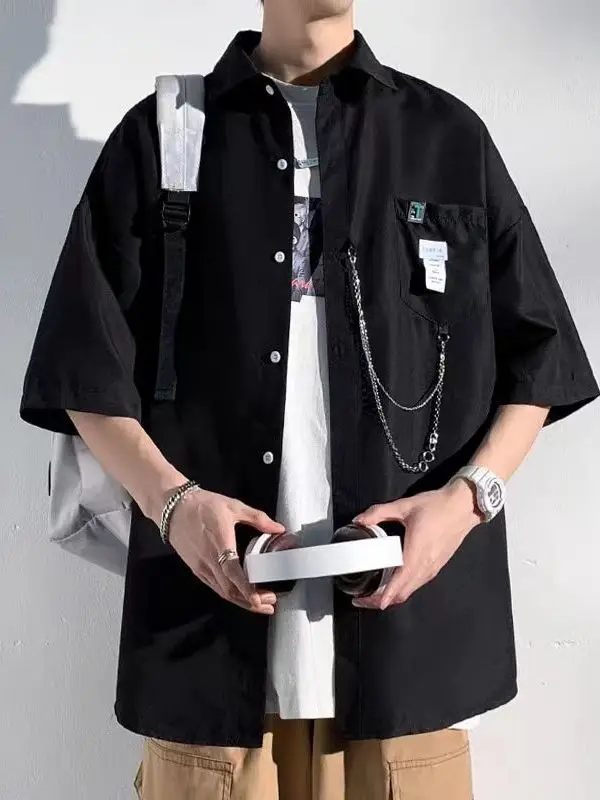 Новая летняя мужская рубашка свободного кроя в стиле Hong Kong: универсальная, стройнящая, повседневная, для подростков и студентов.
Новая летняя мужская рубашка свободного кроя в стиле Hong Kong: универсальная, стройнящая, повседневная, для подростков и студентов.