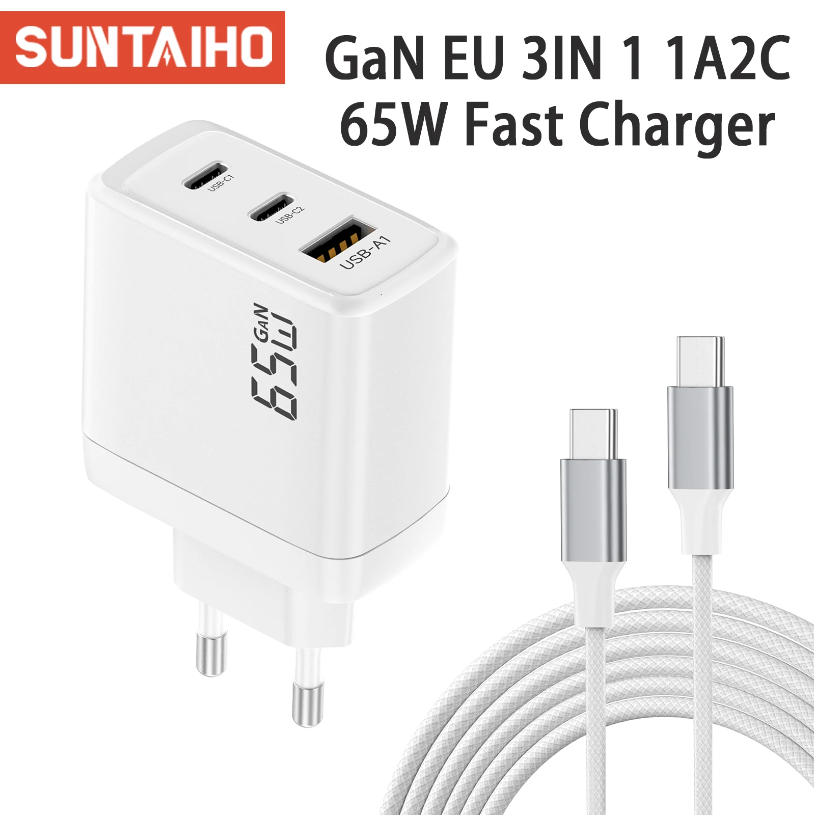 Suntaiho PD 65 Вт USB C Зарядное устройство GaN Quick Charge 3.0 Тип C Телефонный адаптер для iPhone 15 14 Samsung Xiaomi 3 порта Быстрое зарядное устройство
Suntaiho PD 65 Вт USB C Зарядное устройство GaN Quick Charge 3.0 Тип C Телефонный адаптер для iPhone 15 14 Samsung Xiaomi 3 порта Быстрое зарядное устройство