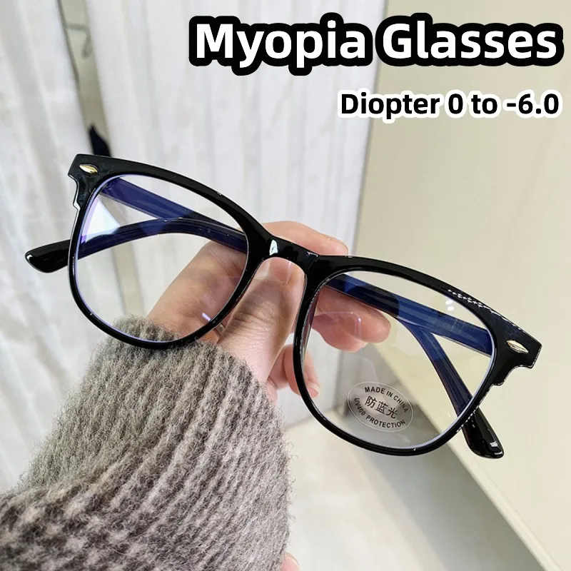 Men Women Vintage Myopia Glasses Trendy Square Frame Blue Light Blocking Nearsighted Eyeglasses Minus Diopter Eyewear 0 To -6.0
Men Women Vintage Myopia Glasses Trendy Square Frame Blue Light Blocking Nearsighted Eyeglasses Minus Diopter Eyewear 0 To -6.0