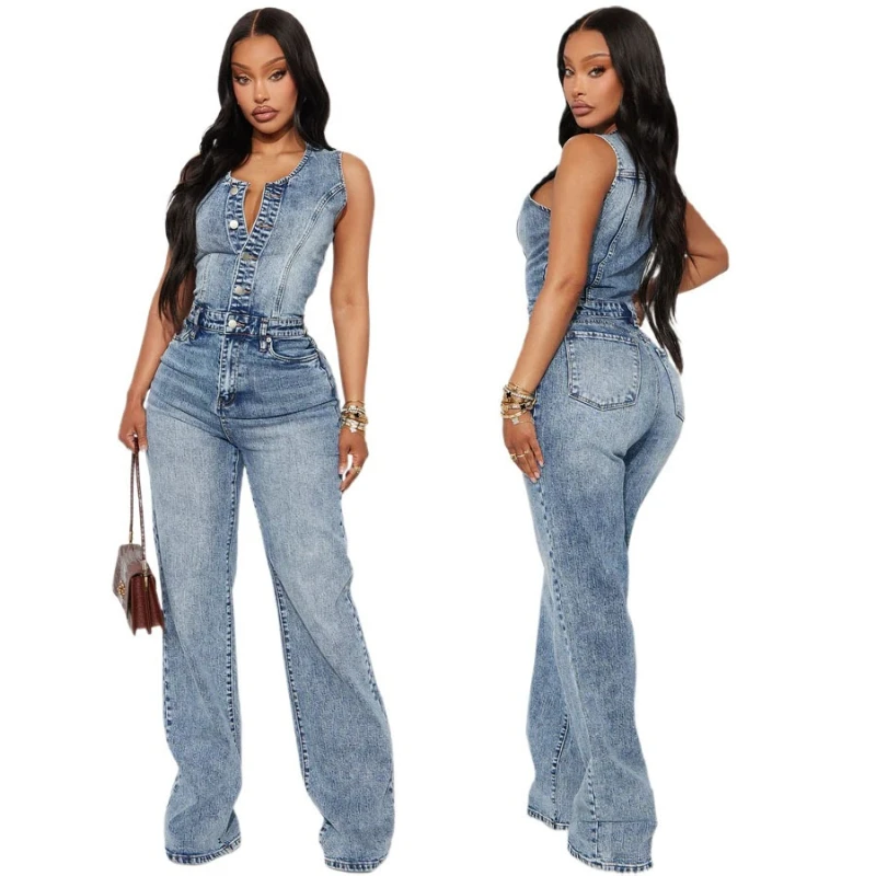 Jumpsuits Women Denim One Piece Sleeveless Overalls Long Pants Tight Waist Rompers Y2k Streetwear Jumpsuit Casual Summer 2026
Jumpsuits Women Denim One Piece Sleeveless Overalls Long Pants Tight Waist Rompers Y2k Streetwear Jumpsuit Casual Summer 2026