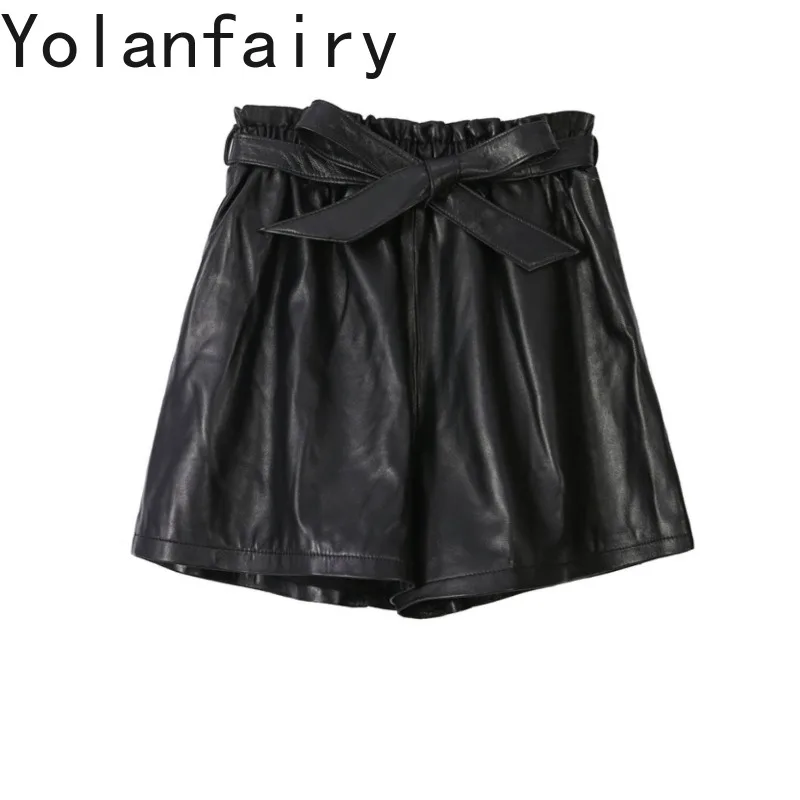 YOLANFAIRY Wide Leg Genuine Sheepskin Leather Shorts Woman Elastic Waist Autumn Winter Loose Casual Real Leather Bootcut Shorts
YOLANFAIRY Wide Leg Genuine Sheepskin Leather Shorts Woman Elastic Waist Autumn Winter Loose Casual Real Leather Bootcut Shorts