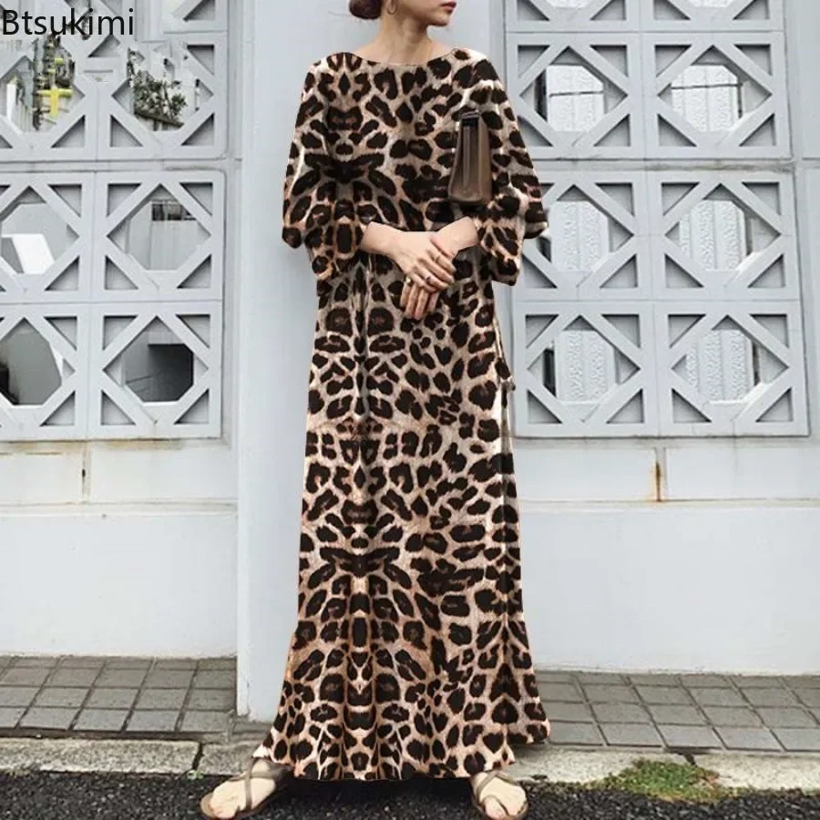 2025 Fashion Leopard Printing Maxi Dress Women's Spring Sundress Elegant Casual Long Sleeve Vintage Long Dresses Vestidos Female
2025 Fashion Leopard Printing Maxi Dress Women's Spring Sundress Elegant Casual Long Sleeve Vintage Long Dresses Vestidos Female