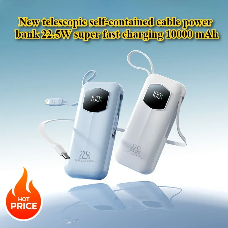 New Telescopic Self-contained Cable Power Bank 22.5W Super Fast Charging 10000mAh Mobile Power Supply
New Telescopic Self-contained Cable Power Bank 22.5W Super Fast Charging 10000mAh Mobile Power Supply