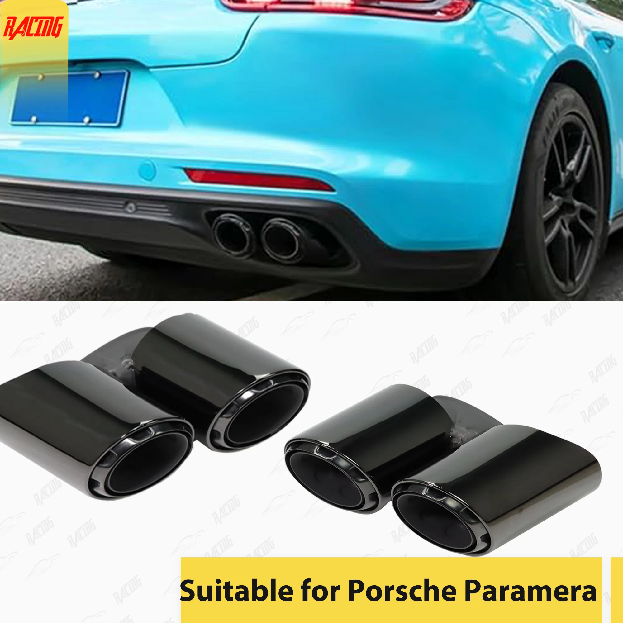 Black Titanium Stainless Steel Exhaust Tips For 17-20 Porsche Paramera Upgrade Three-layer Sports Car Accessories System Modify
Black Titanium Stainless Steel Exhaust Tips For 17-20 Porsche Paramera Upgrade Three-layer Sports Car Accessories System Modify
