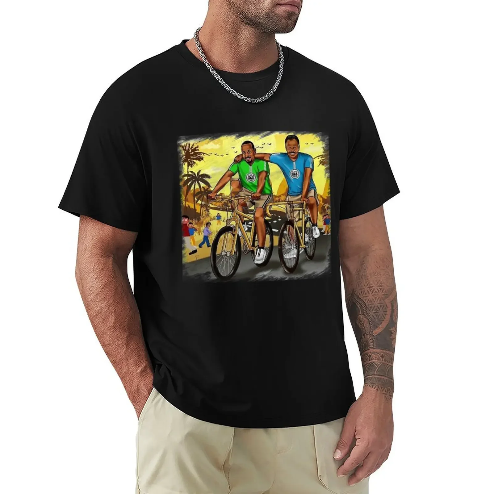 Isaias Afwerki with Abiy Ahmed Ethiopia and Eritrea PM Cartoon Ethiopian art T-Shirt sublime man t shirt mens white t shirts
Isaias Afwerki with Abiy Ahmed Ethiopia and Eritrea PM Cartoon Ethiopian art T-Shirt sublime man t shirt mens white t shirts