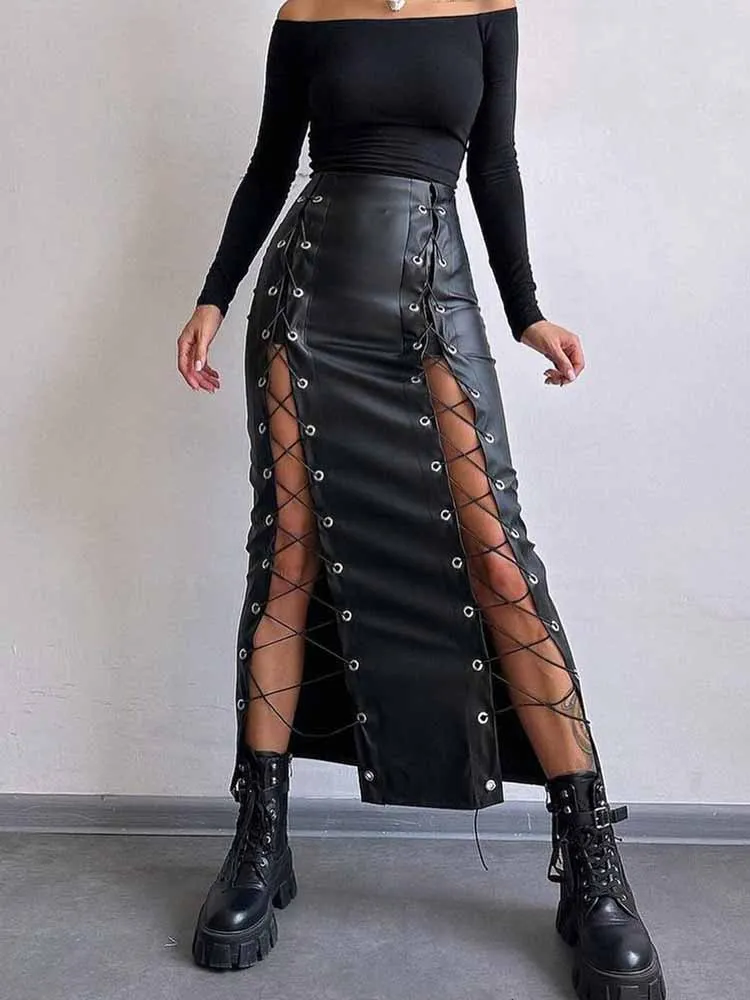 MCDV Сексуальная кожаная юбка с открытыми повязками для женщин 2025 Новая юбка с высокой талией и разрезом на бедрах Длинная юбка-карандаш из искусственной кожи на шнуровке
MCDV Сексуальная кожаная юбка с открытыми повязками для женщин 2025 Новая юбка с высокой талией и разрезом на бедрах Длинная юбка-карандаш из искусственной кожи на шнуровке