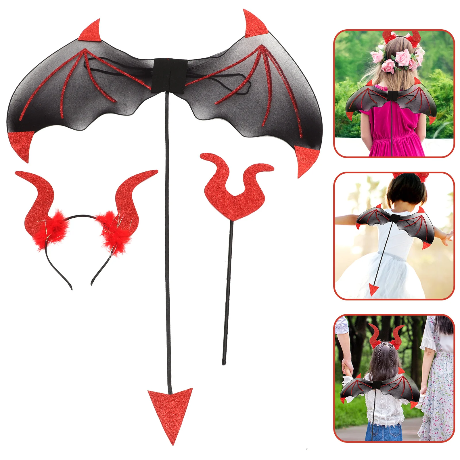 1 set 1 Set Halloween Devil Costume Accessories Horn Headband Wing Stick Party Props Cosplay Supplies Performance Decorations
1 set 1 Set Halloween Devil Costume Accessories Horn Headband Wing Stick Party Props Cosplay Supplies Performance Decorations