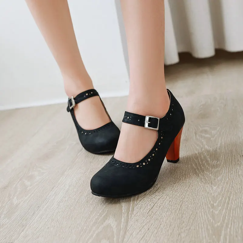 British Retro Mary Jane Thick Heels High Heels One-Button Light Mouth Round Head Super Large Size Women's Single Shoes 34&48
British Retro Mary Jane Thick Heels High Heels One-Button Light Mouth Round Head Super Large Size Women's Single Shoes 34&48