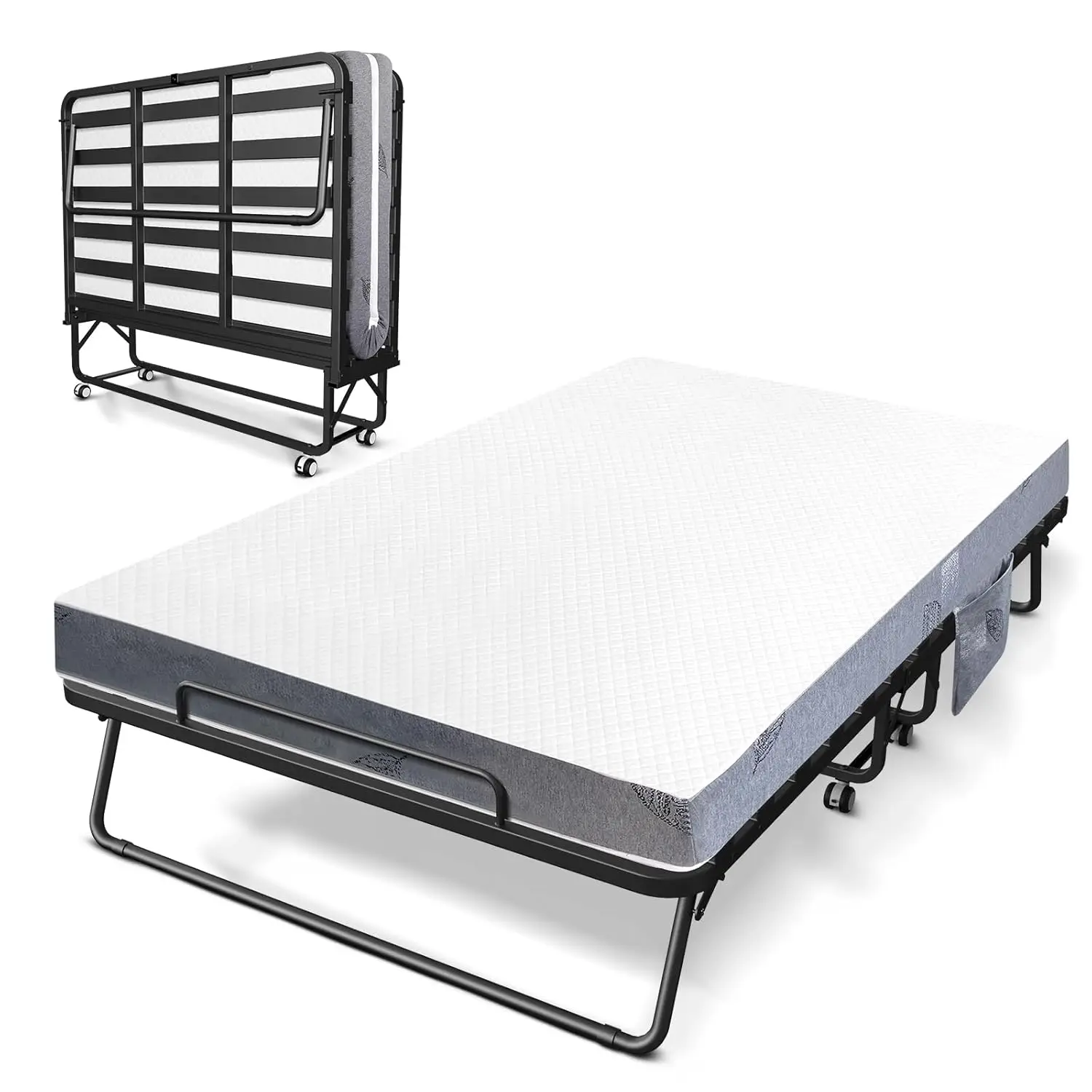 Folding Bed With Memory Foam Mattress Twin Size Portable Roll Away 75"x46", Customized
Folding Bed With Memory Foam Mattress Twin Size Portable Roll Away 75"x46", Customized