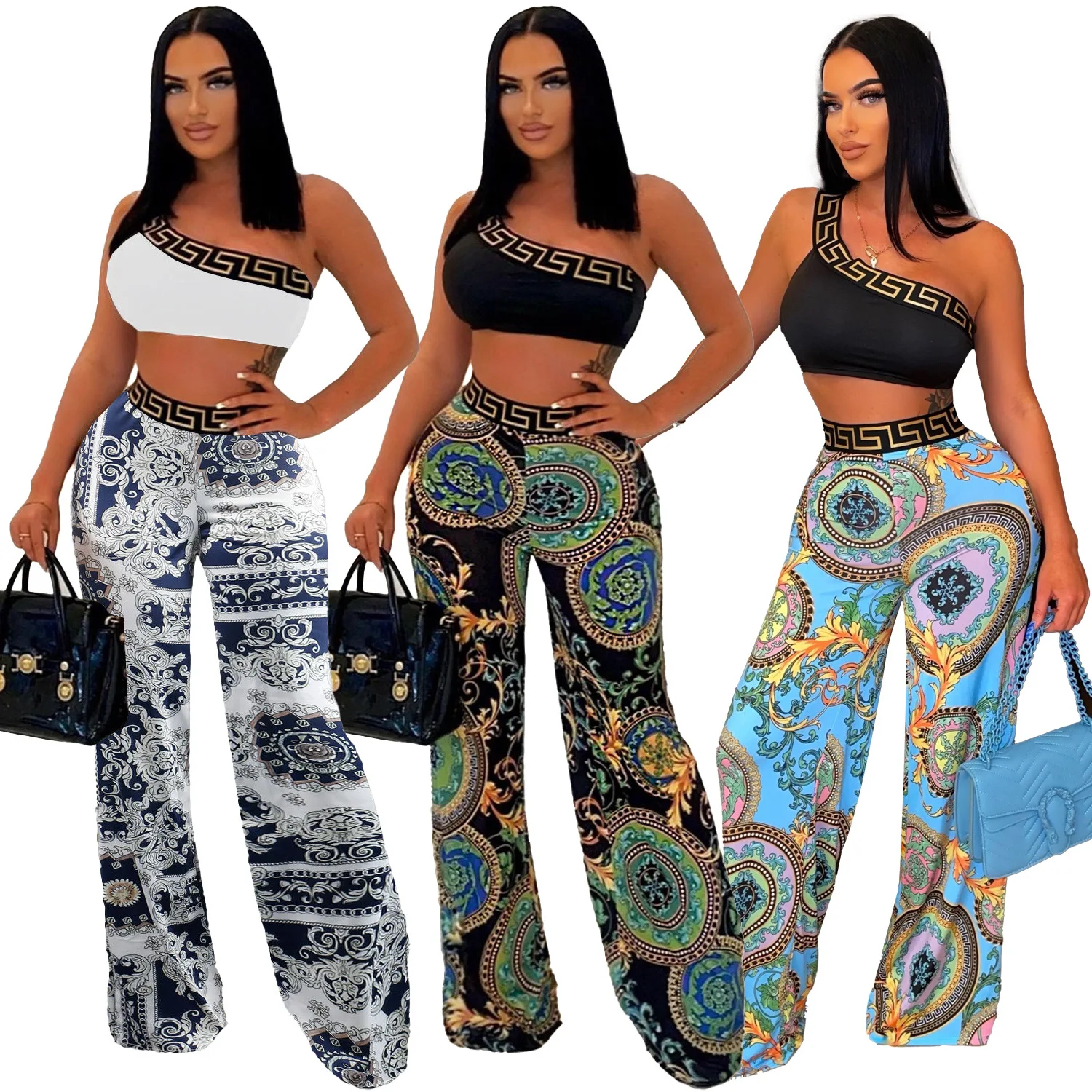Y8560 European and American women's clothing 2022 summer new fashion trend printing casual two-piece suit
Y8560 European and American women's clothing 2022 summer new fashion trend printing casual two-piece suit