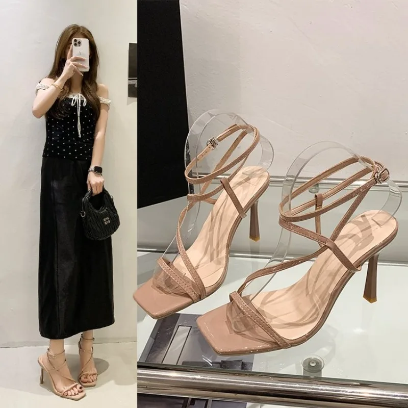 Nude Color High Heels Women's Summer New Square Head Toe Exposure Thin Heel Sandals Elegance Ladies Shoes Fashionable Sandals
Nude Color High Heels Women's Summer New Square Head Toe Exposure Thin Heel Sandals Elegance Ladies Shoes Fashionable Sandals