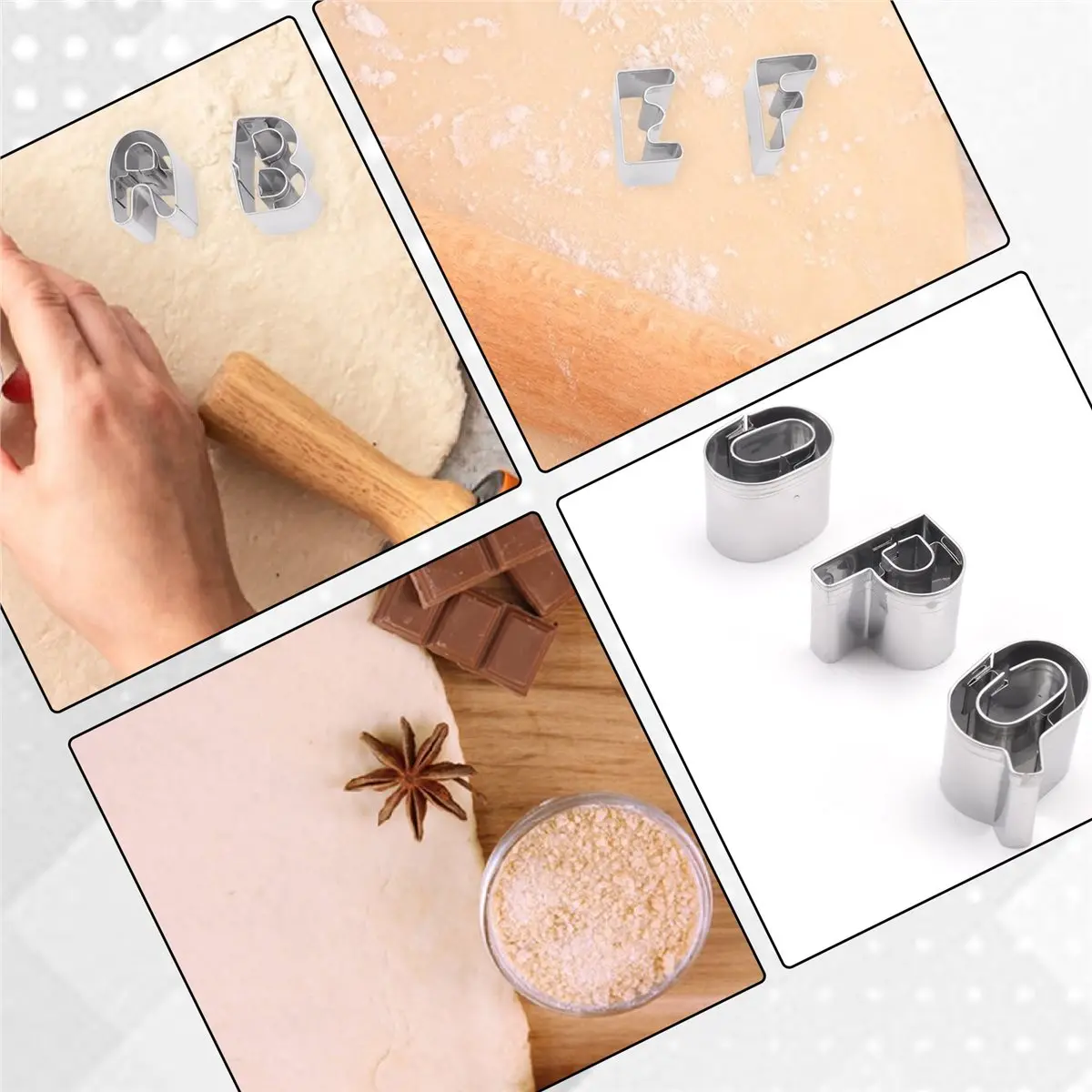 (FDDT) Stainless Steel Alphabet Letter Cookie Cutters Mold Biscuit Number Cutter Set Cake Decorating Moulds Fondant Cutter Set
(FDDT) Stainless Steel Alphabet Letter Cookie Cutters Mold Biscuit Number Cutter Set Cake Decorating Moulds Fondant Cutter Set