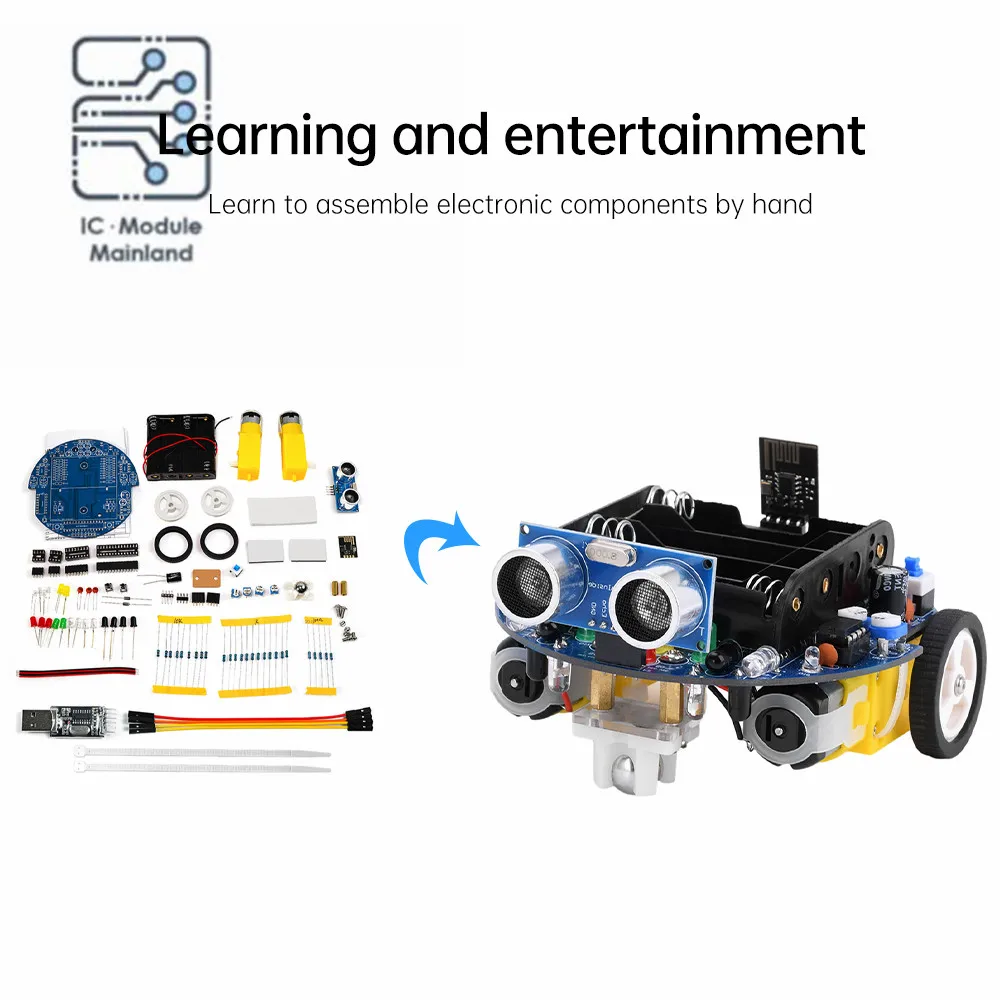 Ultrasonic Obstacle Avoidance Graphic Programming Robot 51 Microcontroller Tracking Intelligent Cart DIY Kit Loose Parts
Ultrasonic Obstacle Avoidance Graphic Programming Robot 51 Microcontroller Tracking Intelligent Cart DIY Kit Loose Parts