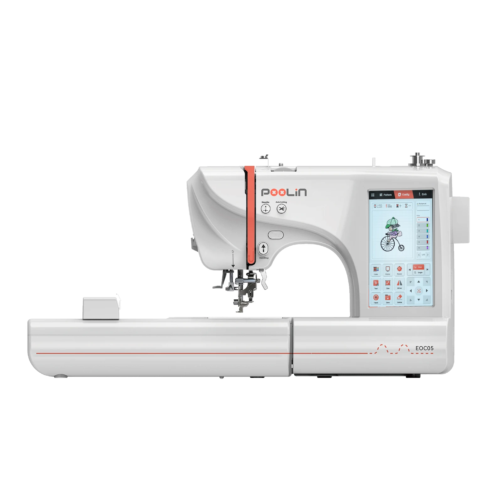 PooLin EOC05 Beginners Automatic Computerized 7 Inches Large LCD Touchscreen Embroidery Machine For Household Machine Embroidery
PooLin EOC05 Beginners Automatic Computerized 7 Inches Large LCD Touchscreen Embroidery Machine For Household Machine Embroidery